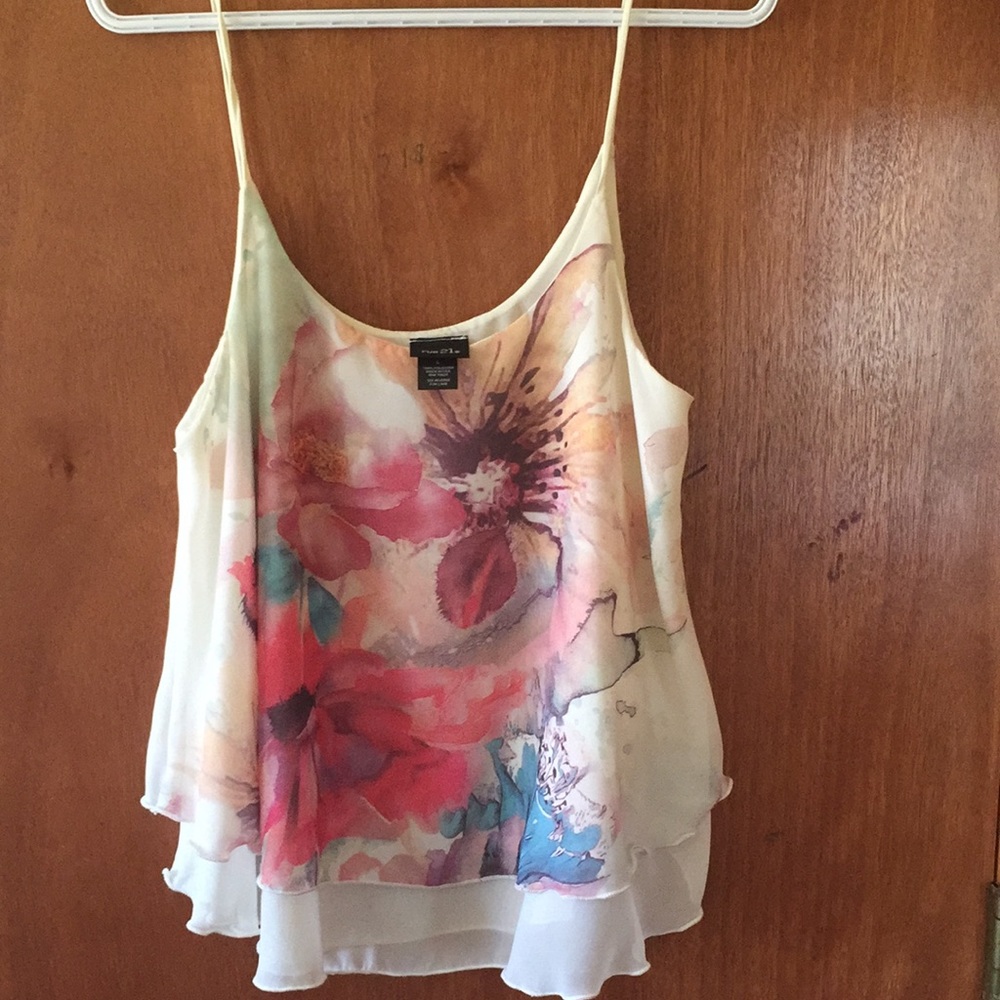 Rue21 Floral Flowy Sheer Tank